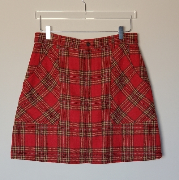 Vintage Banana Republic Wool Tartan Plaid Skirt Italy 14 Academia Preppy Y2K - Picture 6 of 7